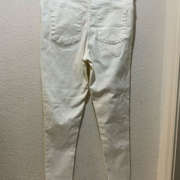 Free People White Pull Up Raw Hem Pantrs Womens 31 Mid Rise Cropped - Picture 5 of 8